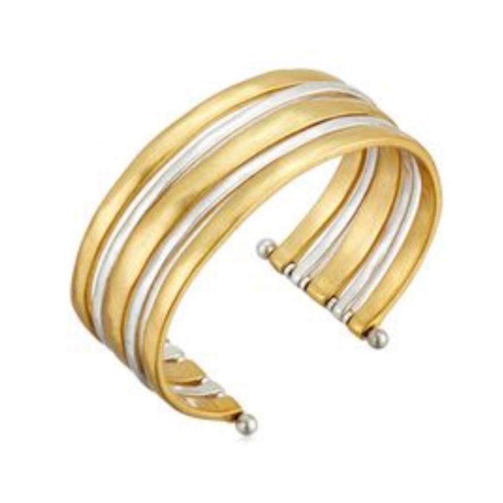 Lucky Brand Mixed Metals Wide Cuff Bracelet NWT